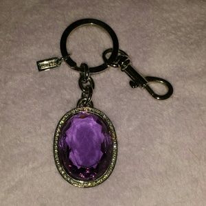 RARE Coach Purple Bejeweled Keyfob